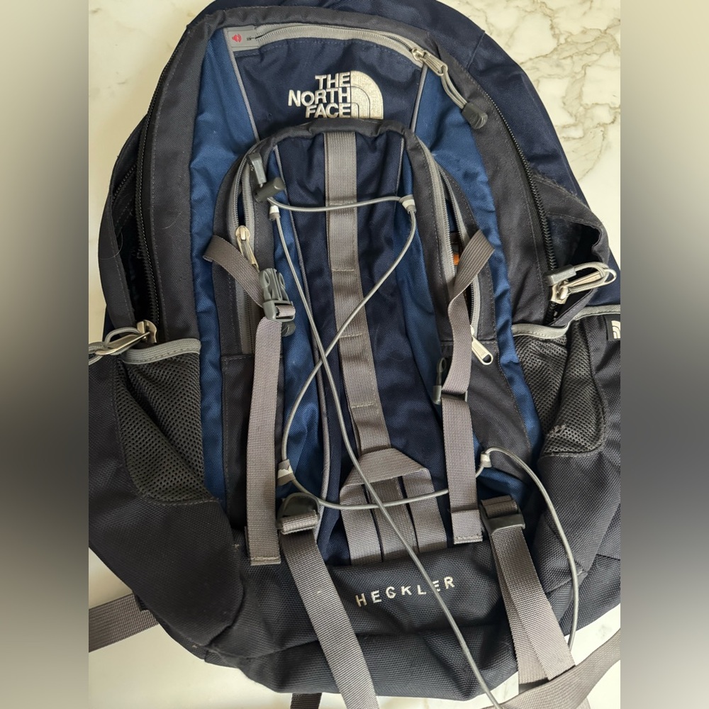 The North Face Navy and Gray Backpack